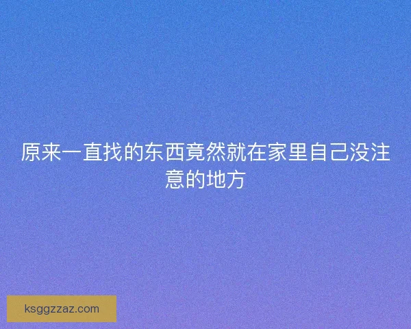 原来一直找的东西竟然就在家里自己没注意的地方